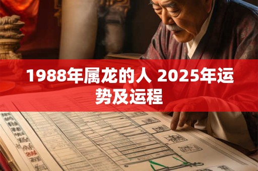 1988年属龙的人 2025年运势及运程