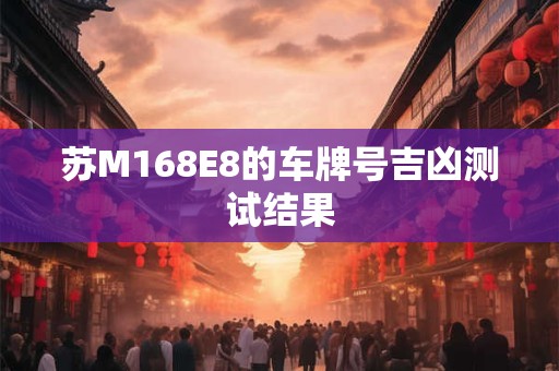 苏M168E8的车牌号吉凶测试结果