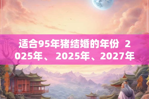 适合95年猪结婚的年份  2025年、 2025年、2027年