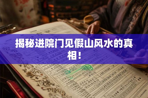 揭秘进院门见假山风水的真相！