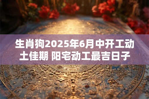生肖狗2025年6月中开工动土佳期 阳宅动工最吉日子