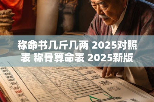 称命书几斤几两 2025对照表 称骨算命表 2025新版
