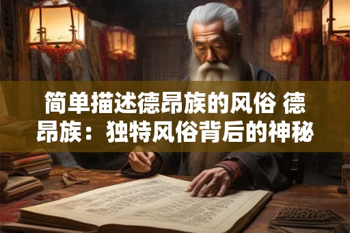 简单描述德昂族的风俗 德昂族：独特风俗背后的神秘文化魅力