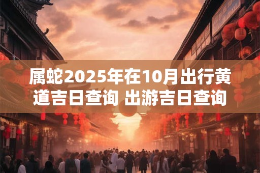 属蛇2025年在10月出行黄道吉日查询 出游吉日查询