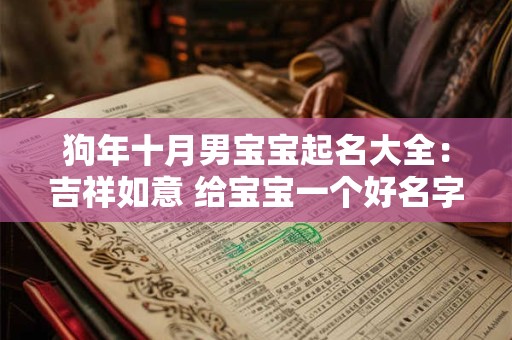 狗年十月男宝宝起名大全：吉祥如意 给宝宝一个好名字