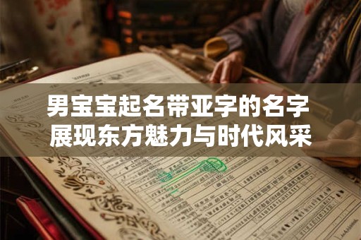 男宝宝起名带亚字的名字 展现东方魅力与时代风采