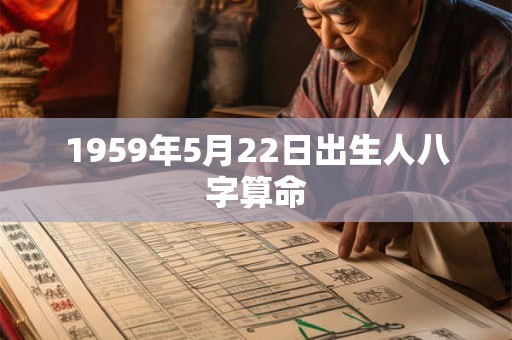 1959年5月22日出生人八字算命