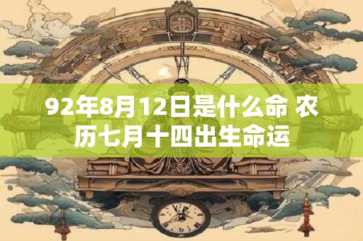 92年8月12日是什么命 农历七月十四出生命运 92年8月12日是什么命 农历七月十四出生命运