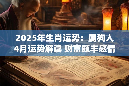 2025年生肖运势：属狗人4月运势解读 财富颇丰感情不佳