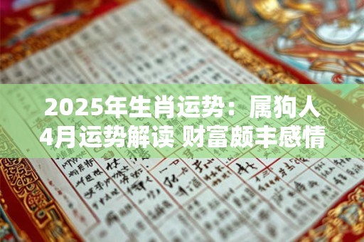 2025年生肖运势：属狗人4月运势解读 财富颇丰感情不佳