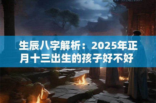 生辰八字解析：2025年正月十三出生的孩子好不好 是什么命
