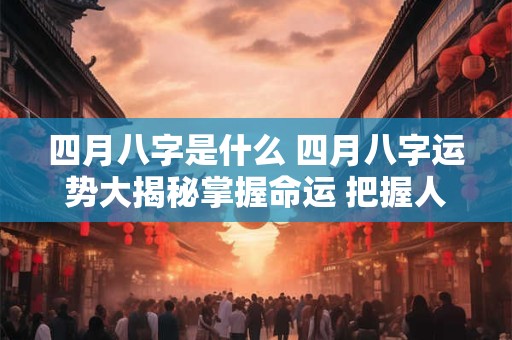四月八字是什么 四月八字运势大揭秘掌握命运 把握人生！