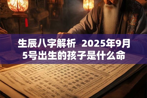 生辰八字解析  2025年9月5号出生的孩子是什么命