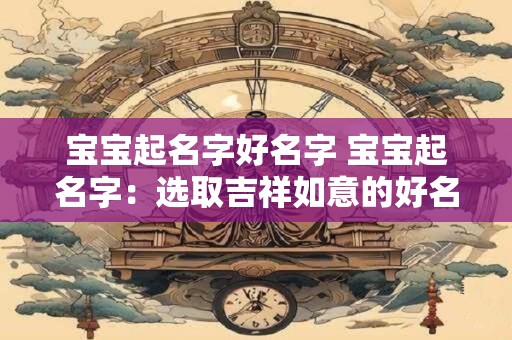 宝宝起名字好名字 宝宝起名字：选取吉祥如意的好名字