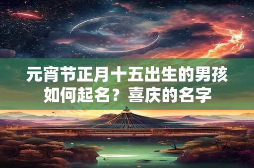 元宵节正月十五出生的男孩如何起名？喜庆的名字
