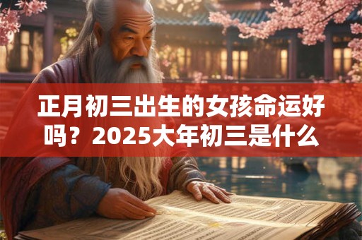 正月初三出生的女孩命运好吗？2025大年初三是什么生肖？