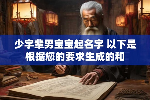 少字辈男宝宝起名字 以下是根据您的要求生成的和