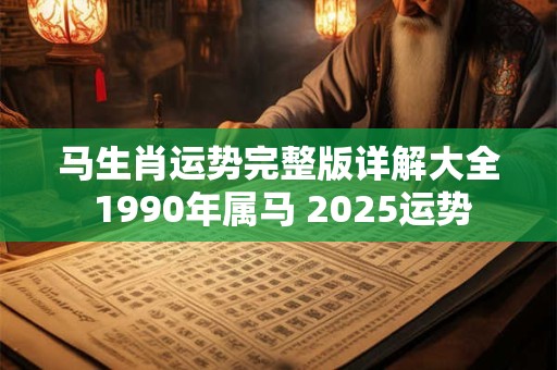 马生肖运势完整版详解大全 1990年属马 2026运势
