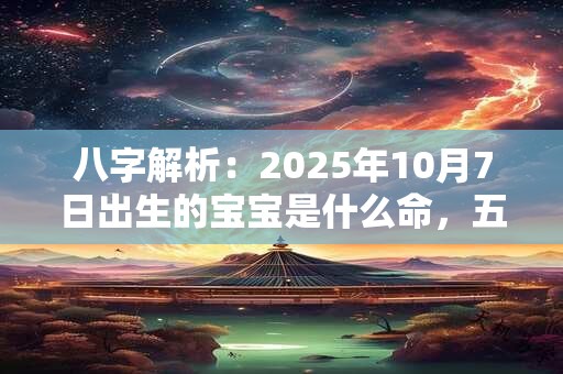 八字解析：2025年10月7日出生的宝宝是什么命，五行缺什么