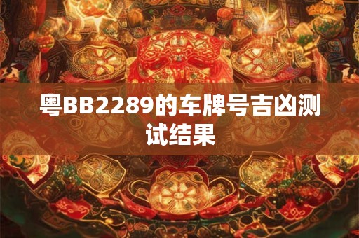 粤BB2289的车牌号吉凶测试结果
