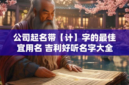 公司起名带【计】字的最佳宜用名 吉利好听名字大全