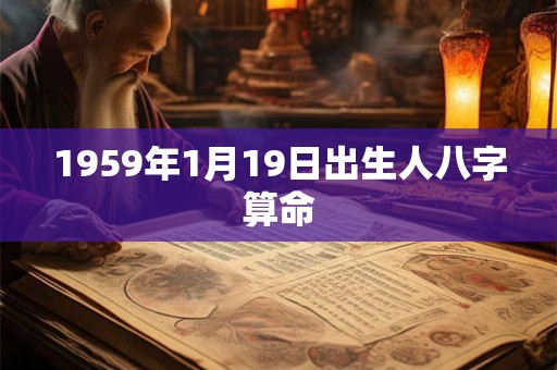 1959年1月19日出生人八字算命