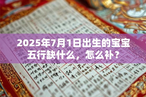 2025年7月1日出生的宝宝五行缺什么，怎么补？