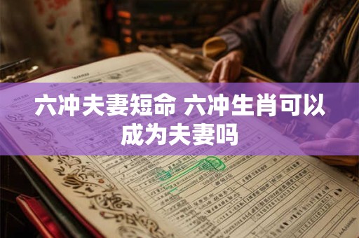 六冲夫妻短命 六冲生肖可以成为夫妻吗
