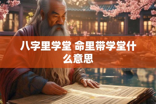 八字里学堂 命里带学堂什么意思