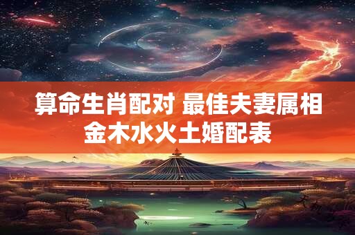 算命生肖配对 最佳夫妻属相金木水火土婚配表