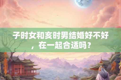 子时女和亥时男结婚好不好，在一起合适吗？