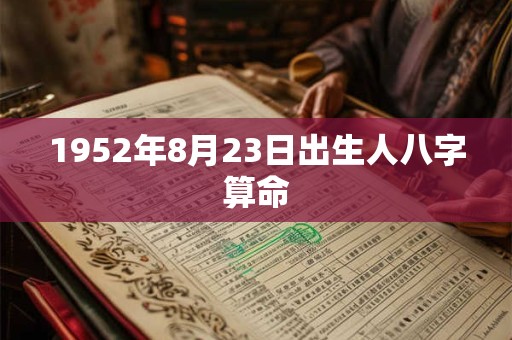 1952年8月23日出生人八字算命