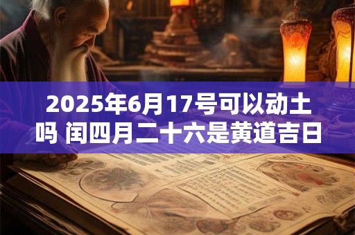 2025年6月17号可以动土吗 闰四月二十六是黄道吉日吗