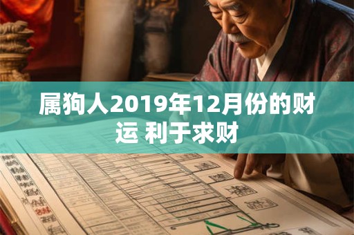 属狗人2019年12月份的财运 利于求财