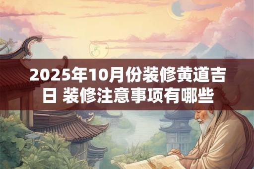 2025年10月份装修黄道吉日 装修注意事项有哪些