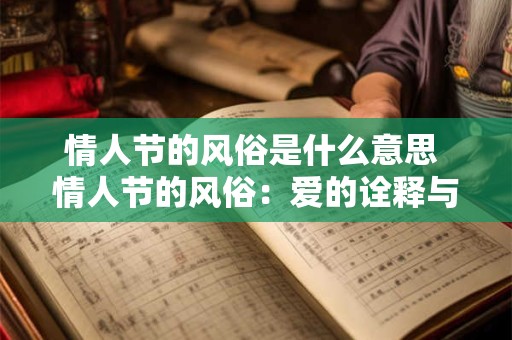 情人节的风俗是什么意思 情人节的风俗：爱的诠释与庆典