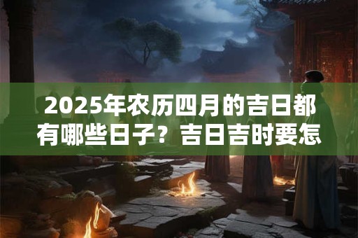 2025年农历四月的吉日都有哪些日子？吉日吉时要怎么选