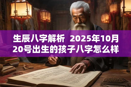 生辰八字解析  2025年10月20号出生的孩子八字怎么样