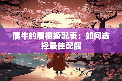 属牛的属相婚配表:如何选择最佳配偶 属牛的属相婚配表:如何选择最佳配偶