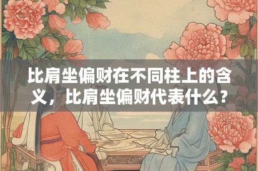 比肩坐偏财在不同柱上的含义，比肩坐偏财代表什么？