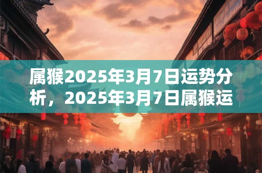属猴2025年3月7日运势分析，2025年3月7日属猴运气详解