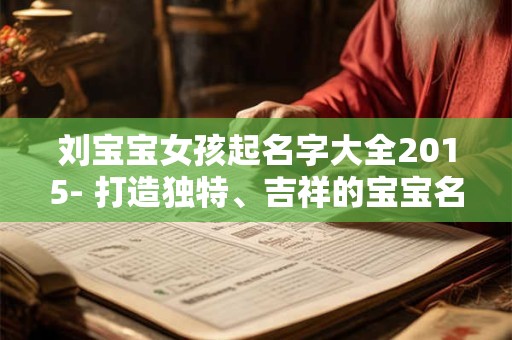 刘宝宝女孩起名字大全2015- 打造独特、吉祥的宝宝名字