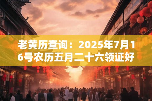 老黄历查询：2025年7月16号农历五月二十六领证好吗