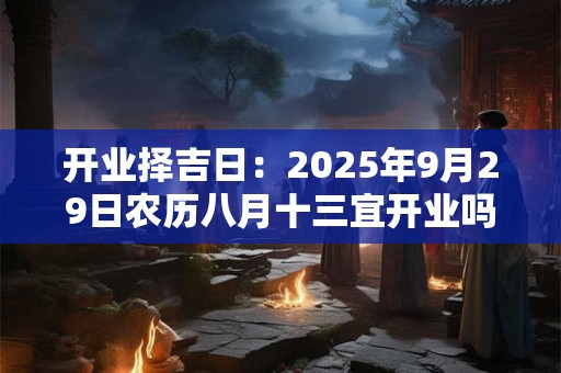 开业择吉日：2025年9月29日农历八月十三宜开业吗