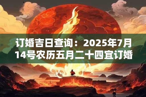订婚吉日查询：2025年7月14号农历五月二十四宜订婚吗