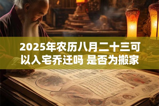 2025年农历八月二十三可以入宅乔迁吗 是否为搬家黄道吉日