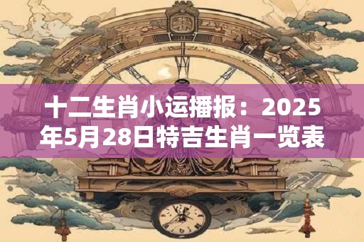 十二生肖小运播报：2026年5月28日特吉生肖一览表