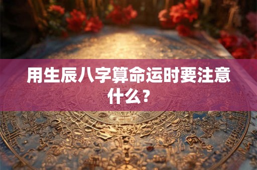 用生辰八字算命运时要注意什么？