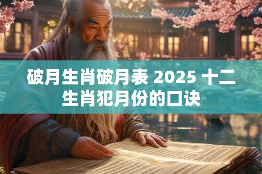 破月生肖破月表 2025 十二生肖犯月份的口诀