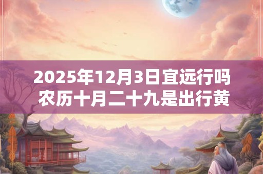 2025年12月3日宜远行吗 农历十月二十九是出行黄道吉日吗